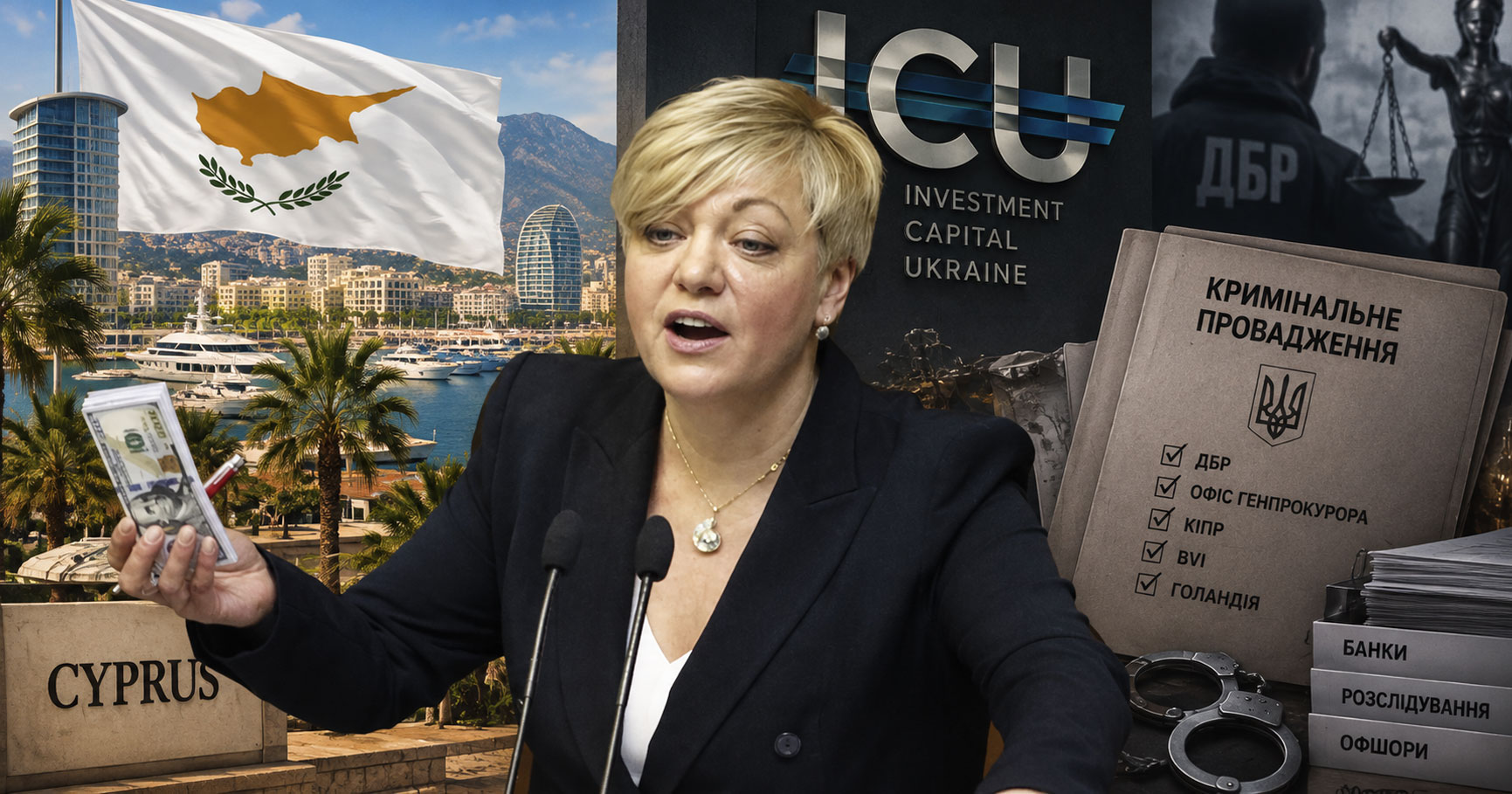 Розслідування щодо ICU триває, а Гонтарева розпочинає New проєкт на Кіпрі